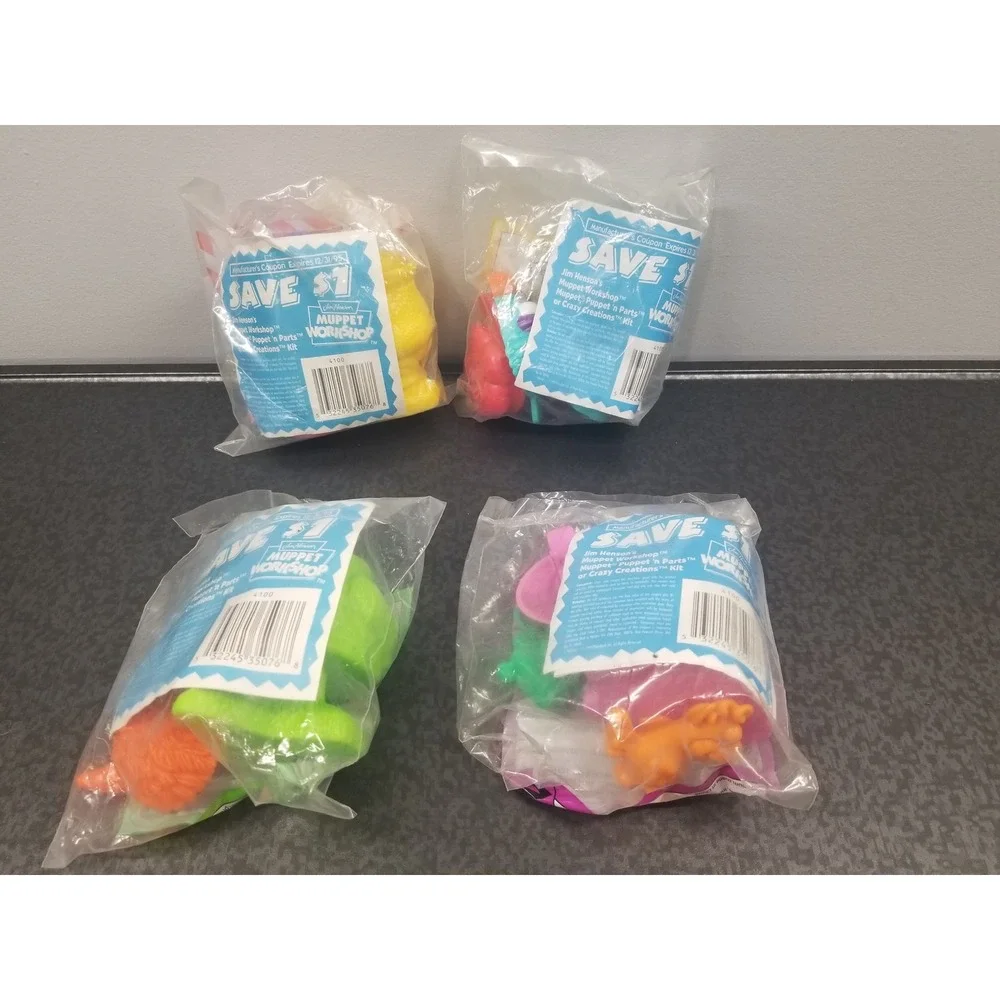 Vtg 1994 McDonalds Muppet Workshop Happy Meal Toys Set of 4 Sealed Jim Henson